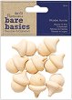 Декоративни жълъди от дърво Docrafts - 8 броя от серията Bare basics -
