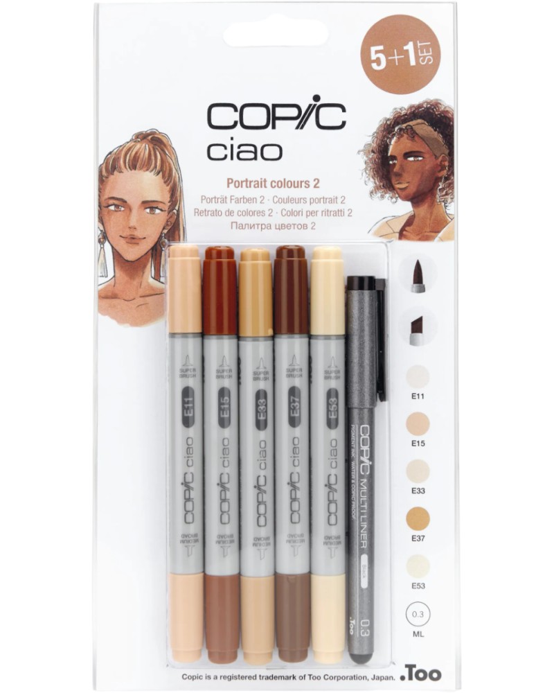   Copic Portrait Colours 2 - 5      Ciao - 