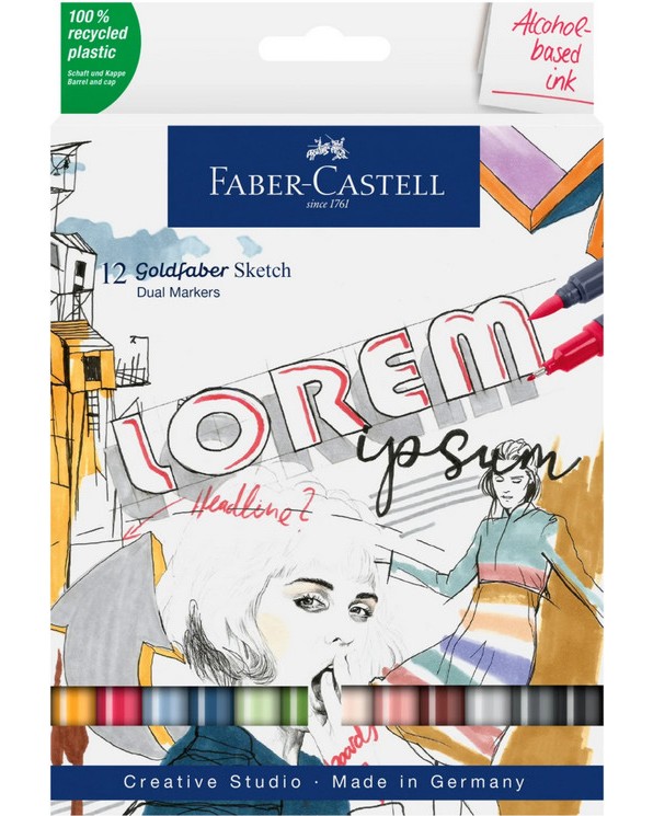   Faber-Castell Sketch - 12    Goldfaber - 