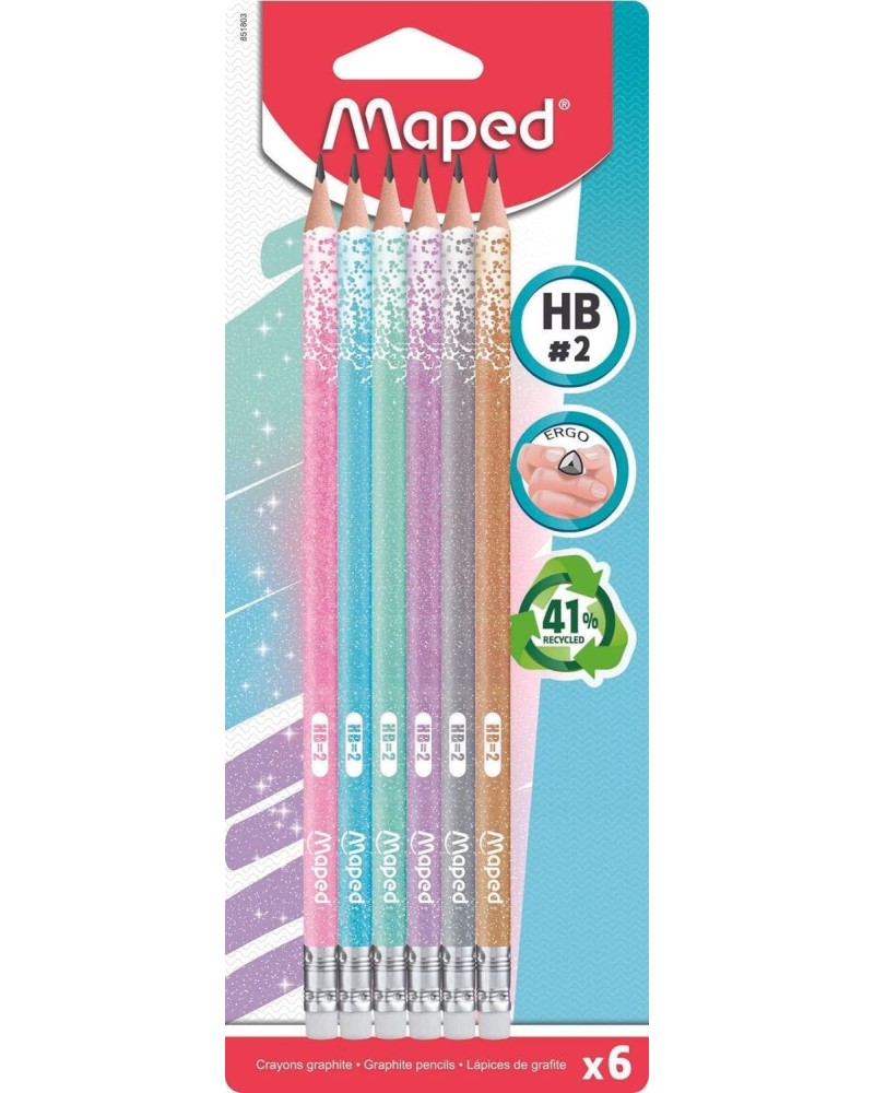   HB Maped Glitter - 6  12  - 