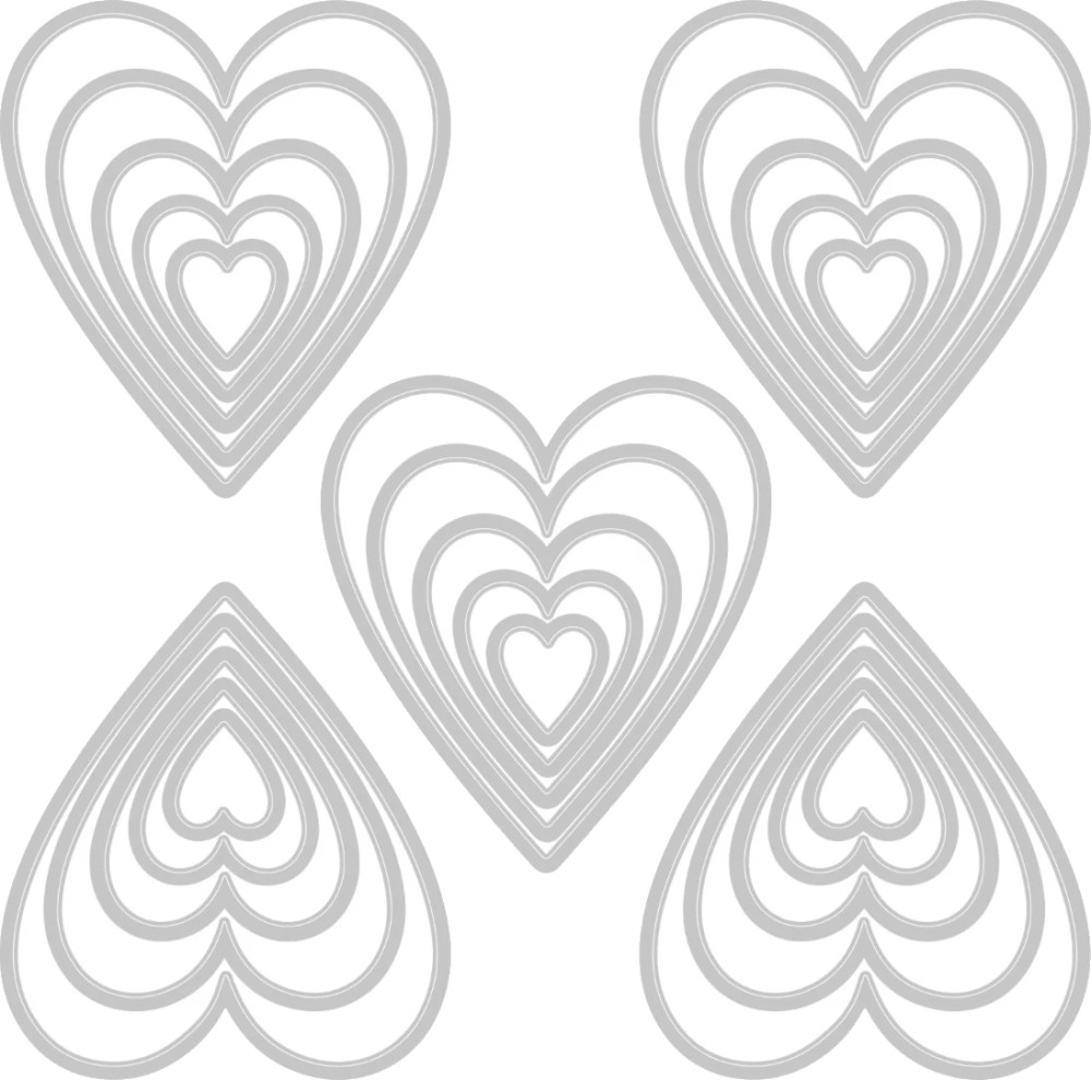        Sizzix Stacked Tiles Hearts - 25   0.95  5.40 cm - 