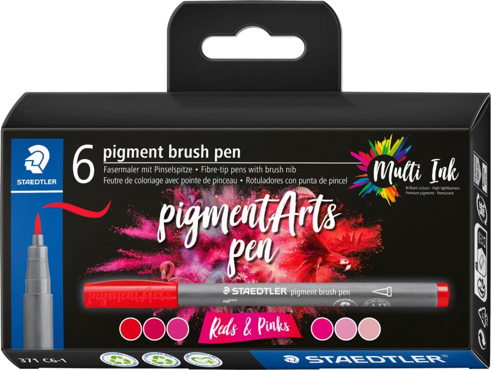      Staedtler Pigment Arts 371 Reds and Pinks - 6  - 