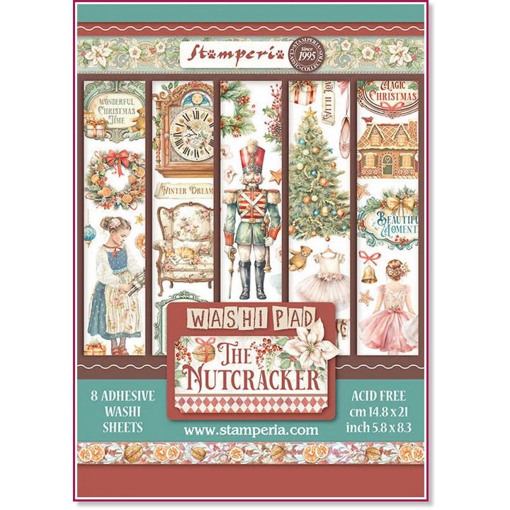    Stamperia Washi Pad -  - 8 ,  A5   The Nutcracker - 