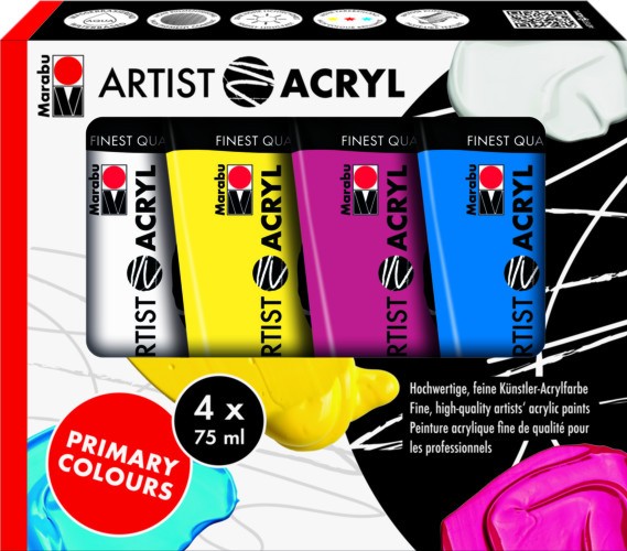   Marabu Primary Colours - 4  x 75 ml   Artist - 