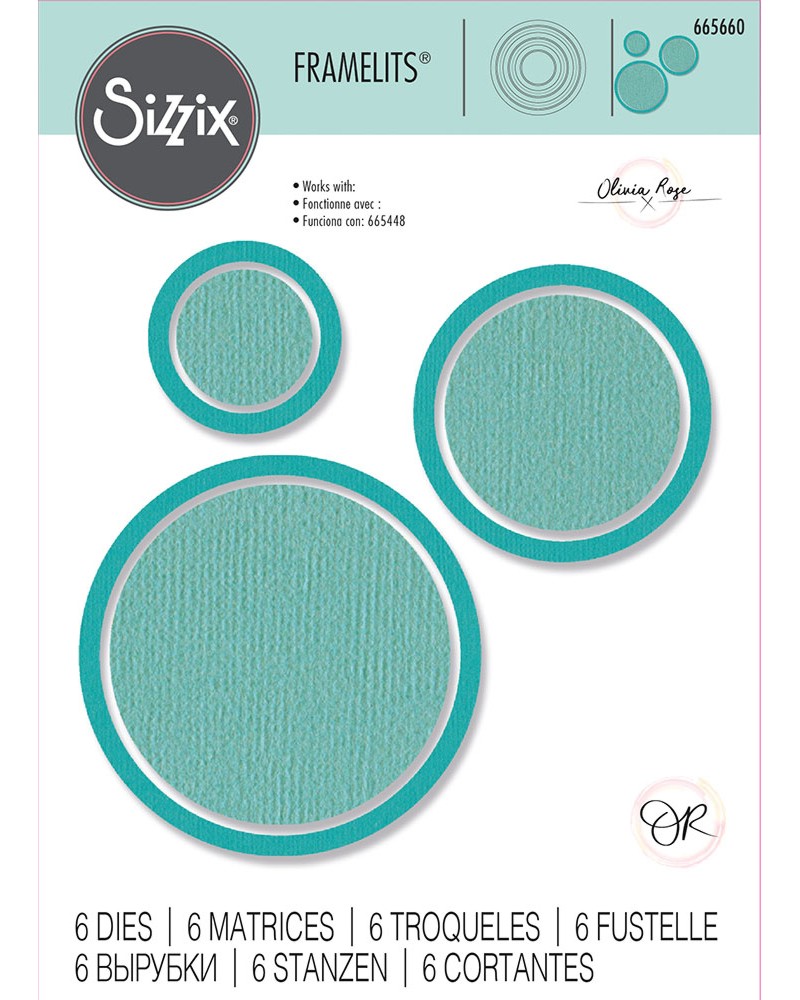        Sizzix Circle Frames - 6   3.49  9.84 cm - 