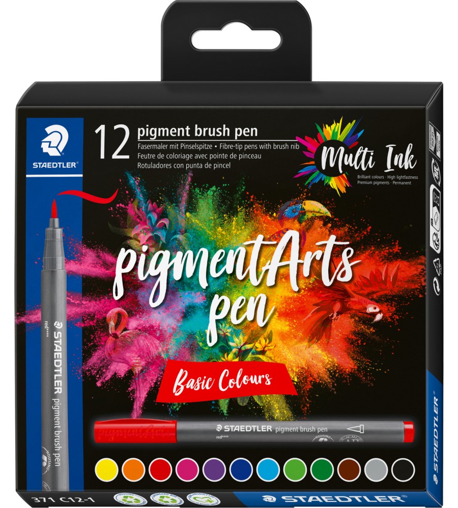      Staedtler Pigment Arts 371 Basic Colours - 12  - 