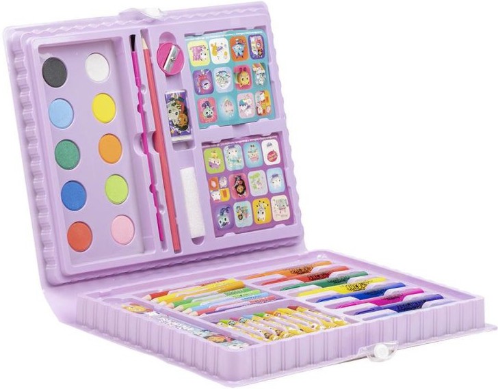 Комплект за рисуване Cerda Комплект за рисуване Cerda - 44 части в пластмасово куфарче на тема Къщата за кукли на Габи -