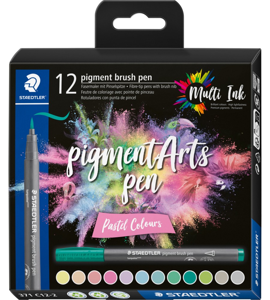      Staedtler Pigment Arts 371 Pastel Colours - 12  - 