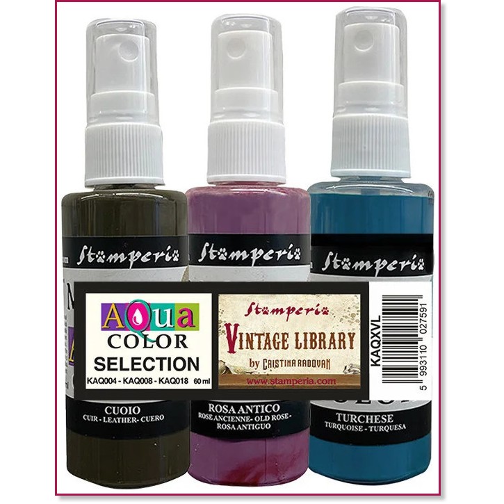    Stamperia -   - 3  x 60 ml   Vintage Library - 