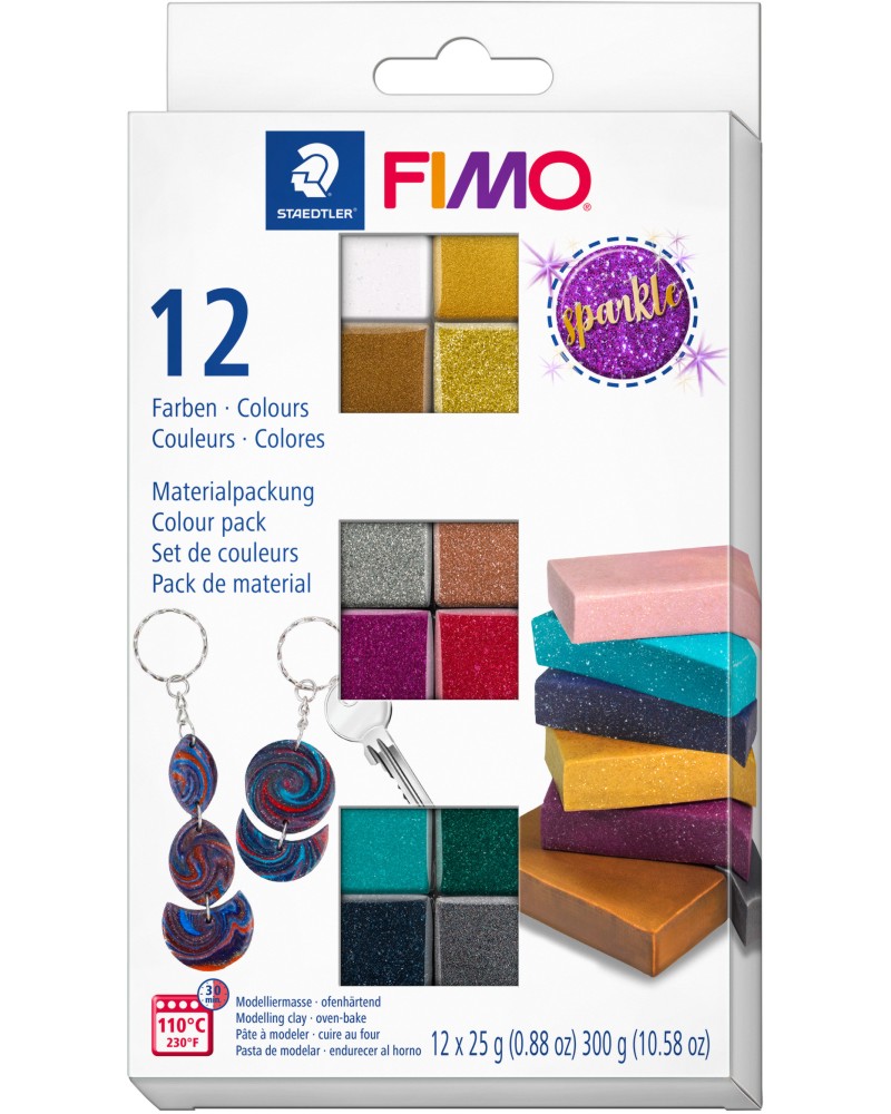   Fimo Sparkle - 12 x 25 g - 