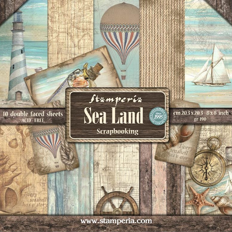    Stamperia -   - 10 , 20.3 x 20.3 cm   Sea Land - 