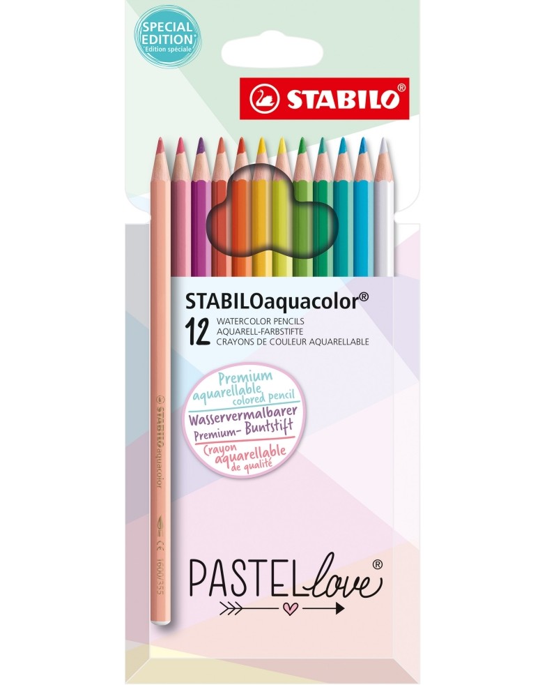   Stabilo Aquacolor - 12    Pastellove - 