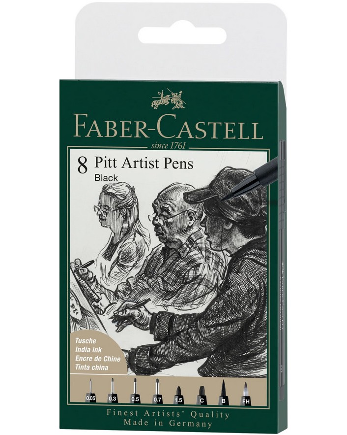    Faber-Castell - 8    Pitt Artist Pens - 