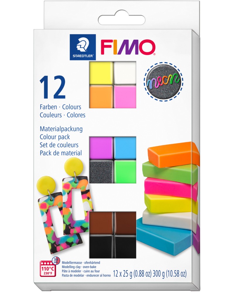      Fimo Neon - 12 x 25 g - 