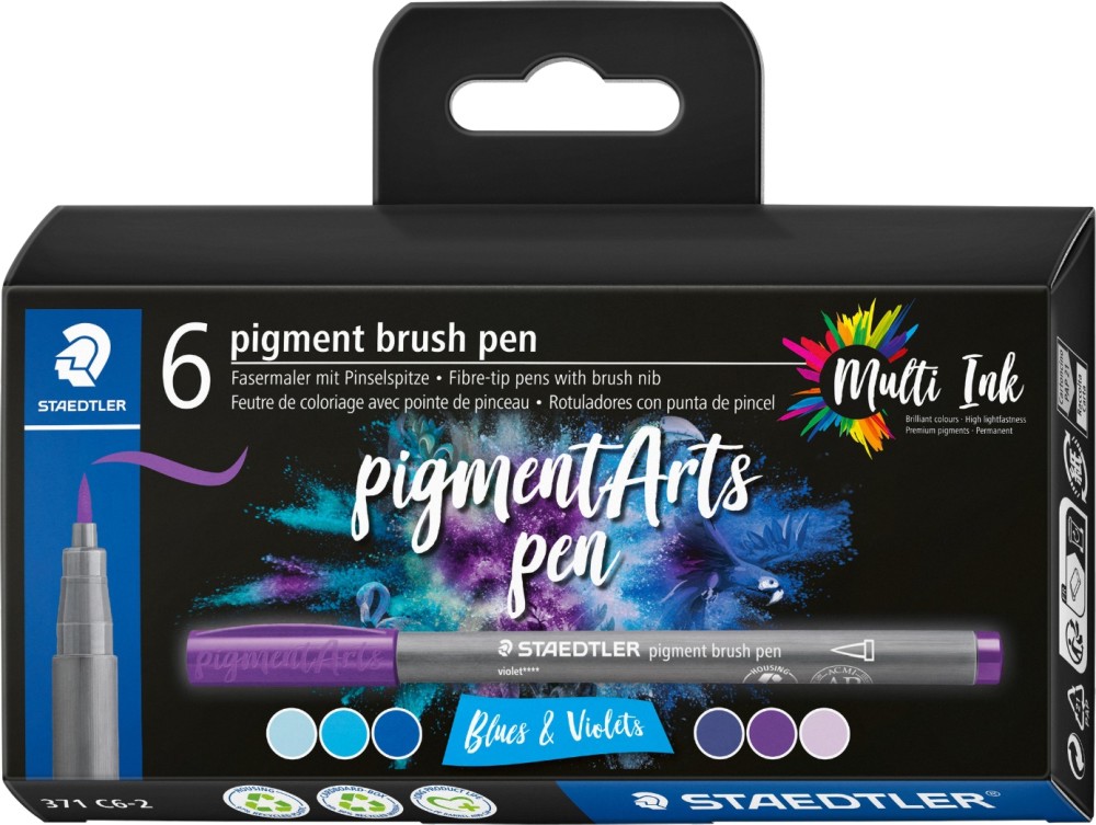      Staedtler Pigment Arts 371 Blues and Violets - 6  - 