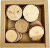 Натурални кръгли дървени шайби Слънчоглед - 3 до 5 cm -