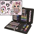 Комплект за рисуване Derform - 71 части в пластмасово куфарче от серията Best Friends -