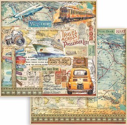    Stamperia -  - 30.5 x 30.5 cm   Art of travelling - 