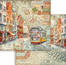    Stamperia -  - 30.5 x 30.5 cm   Art of travelling - 